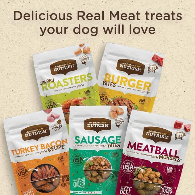 Nutrish Rachael Ray Turkey Bites Turkey Recipe with Hickory Smoke Bacon Flavor Dog Treats, 12 oz. Pouch (Pack of 2)