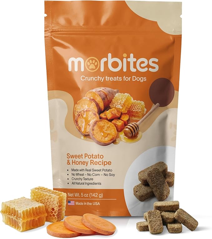 Crunchy Dog Training Treats - Sweet Potato & Honey, Easy to Digest, All Natural, Small Bite Snacks, Made in USA, 5 oz