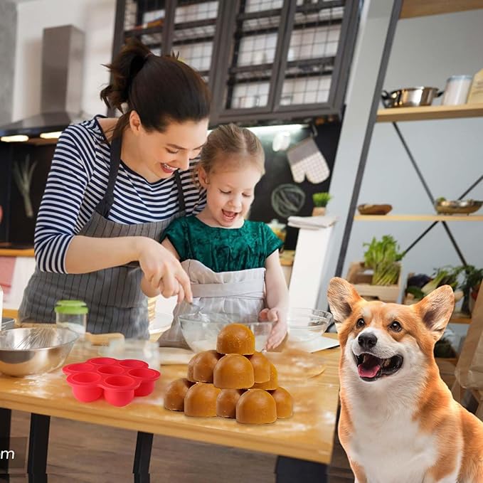 Frozen Dog Treat Mold Small with Lid,Dog Treats Ice Tray Molds Silicone for Freezing, Freeze Refill Treats