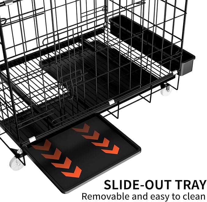 STILLCOVE Small Chicken Cage Outside: Wire Small Animal Cage with Wheels & Waterproof Cover for Guinea Pig Rabbit Bunny Ferret Hamster Dog Cat Duck Bird