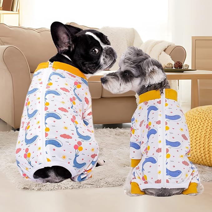 Dog Surgery Recovery Suit, Dog Onesie for Surgery Female Male Dogs, Dogs Pajamas Long Sleeve, Small Dogs Onesie, Abdominal Wound Bandages Surgical Suit, Cat Recovery Suit for Shedding Skin Disease