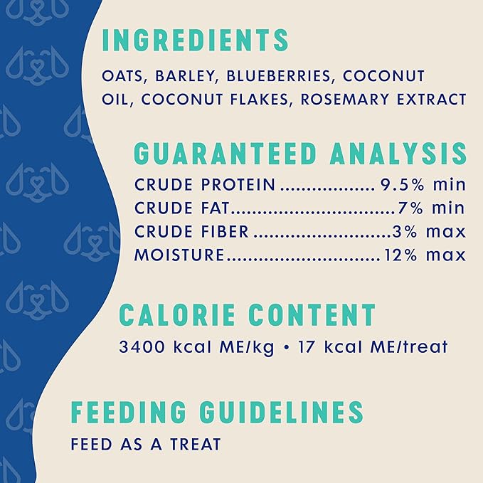 Finley's Crunchy Dog Biscuits, Blueberry and Coconut, Plant-Based Healthy Treats, Oven Baked Dog Cookies, 12oz, 3 Pack