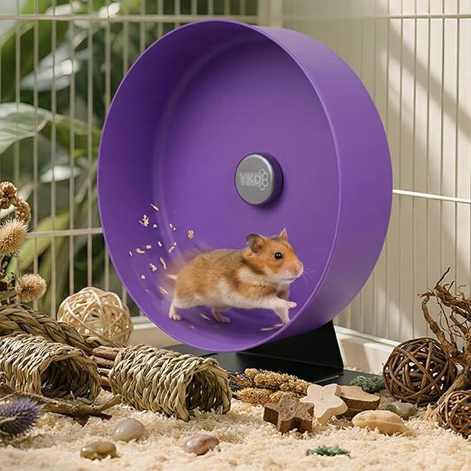 11.8" Silent Rat Exercise Wheel, Aluminum Alloy Noiseless Running Wheel for Fancy Rat, Syrian Hamsters, Hedgehogs and Small Pets (Base-Purple)