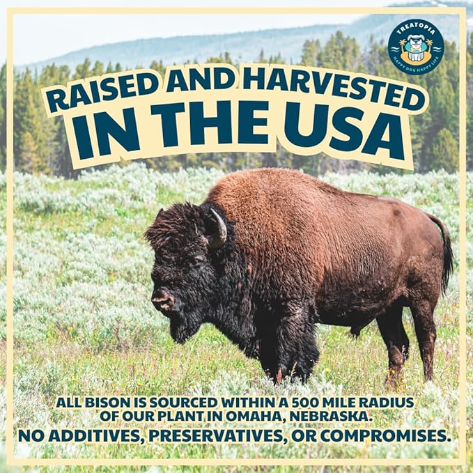 TREATOPIA Bison Lung Nuggies Bites Dog Treats - All-Natural, Sustainable, Healthy, Premium High Protein, Hand-Trimmed, Slow-Roasted, Made in The USA, Nutritious, No Additives, No Fillers