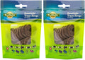 PetSafe Busy Buddy Natural Rawhide Rings - Keeps Dog Busy - Peanut Butter Flavored - Flavored Rawhide Treat Rings - Dogs Chew Toy Compatible - Three Resealable Bag,(Pack of 32)