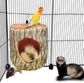 EAEDMY Guinea Pig Rat Ferret Tree Hole Bed and Hammock Tunnel, Hanging Bunk, Parrot Bird Hideout, Small Animals Soft Bed (3.Tree Hole)