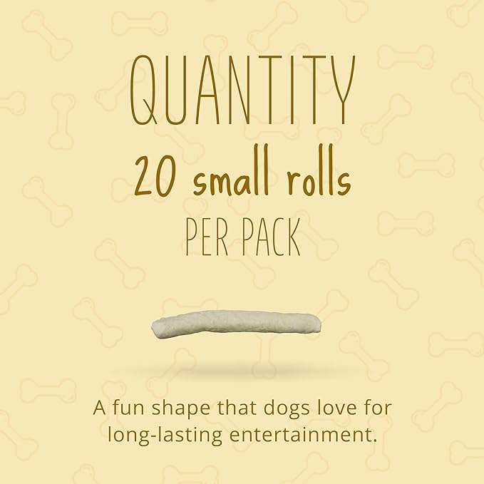 Better Belly Chicken Liver Small Rawhide Rolls, 320-Count (1 CASE OF 16 PACKS OF 20 INDIVIDUAL ROLLS)