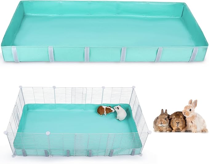 Glittme Guinea Pig Cage Liner, Waterproof Liner for Guinea Pigs, Guinea Pig Bedding with Tarp Bottom for Grid Cage, Cage Liners for Guinea Pig, Bunny, Hamster, Rabbit,Not Include Cage,56 * 28 inches