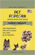 Freeze-Dried Raw Treats - Turkey Breast - 2.5oz Bag, Dog & Cat Snacks, Single Ingredient, Natural, Pet Food Topper, Protein‑Packed Meat