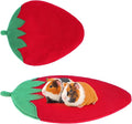 Guinea Pig Bedding Mat Washable,Ultra Soft Fleece Warm Small Animal Beds,Absorbent&Waterproof Rabbit Winter Sleeping Pad for Rabbit Hamster Squirrel Hedgehog Chinchilla Ferret,Strawberry 12"x14"