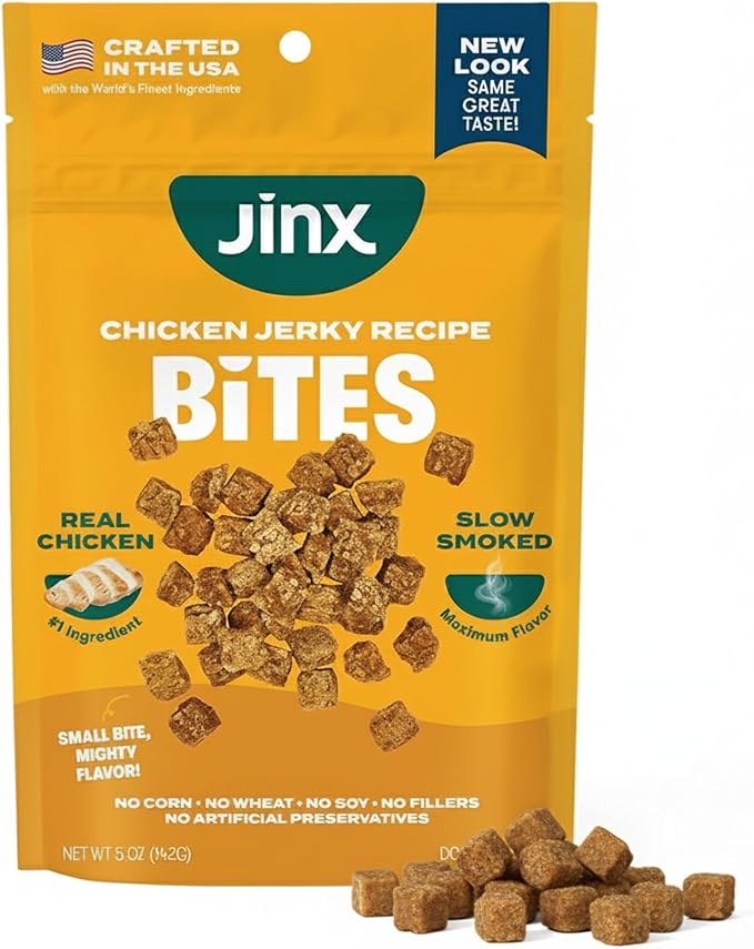 Jinx Chicken Bites Jerky Dog Treats - Soft & Chewy, All Natural Dog Jerky Treats with Cage-Free Chicken - Pet Products for All Dogs (Puppies, Adults & Seniors) - 5oz
