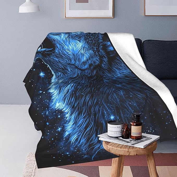 Wolf Blanket, Wolves Decor Throw Blankets, Wolf Gifts for Men Boys Girls Women Lover Adult Cozy Fleece Flannel Bedding Stuff Animal Plush for Couch Sofa Bed 80"X60"