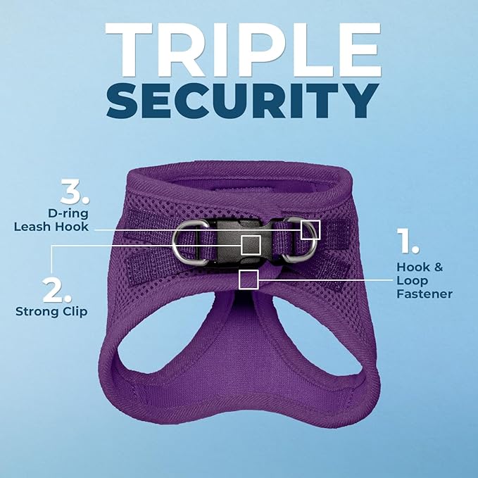 Voyager Step-in Pet Harness - All Weather Mesh, Adjustable Step in Harness for Cats and Dogs by Best Pet Supplies - 307S Purple, S