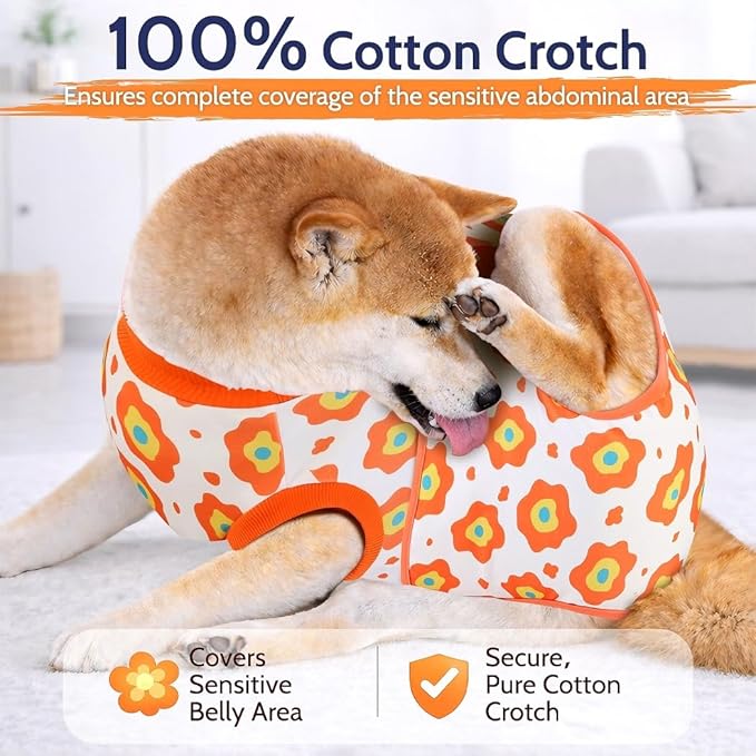 Dog Surgery Recovery Suit, E-Collar & Cone Alternative, Surgical Onesie for Dogs Cat Female Male After Spayed, Soft Body Suits Post Spay Neuter, Pet Anti Licking Abdominal Wounds Neutered Onesies, Xs
