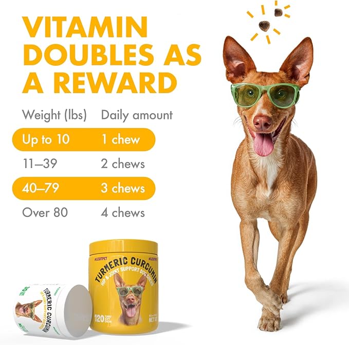 LEGITPET Turmeric Curcumin Hip & Joint Supplement for Dogs – Supports Mobility, Comfort & Overall Wellness – with Collagen & BioPerine – 30 Chews