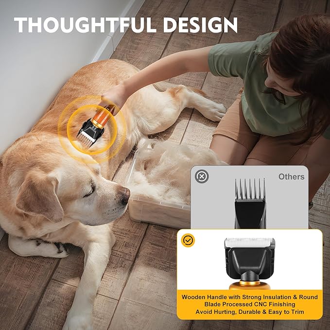 55W Dog Clippers for Grooming, Sheep Shears Professional Dog Grooming Clippers with 2 Blades Dual-Sided Guide Combs Low-Noise Pet Clippers for Goats Alpacas Large Dogs Angora Rabbits