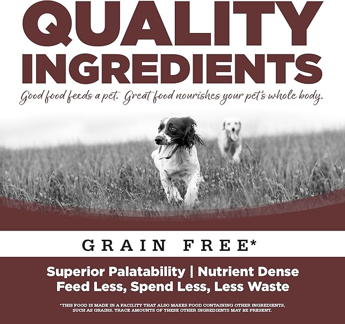 NutriSource Prairie Select Grain-Free Dog Food, Made with Quail and Duck, 15LB, Dry Dog Food