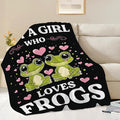 Frog Blanket Just A Girl Who Loves Frogs Cute Cartoon Frog Throw Blanket Gifts for Girls Boys Kids Women Men Adults Super Soft Cozy Plush Fluffy Fuzzy Fleece Blanket Home Decor 50''X60''