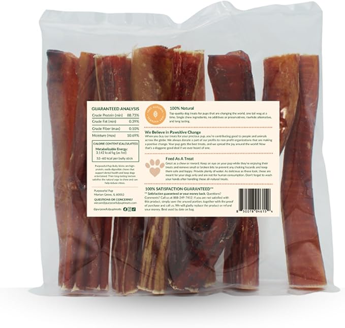 Bully Sticks (6 Inch-20 Pack) | European Quality | Single Ingredient Beef Pizzle Dog Chews | Long Lasting Rawhide Alternative | Small to Medium Dogs