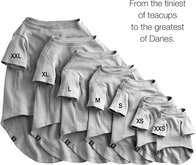 Toby II - The Perfect Tee, 3 Pack Short Sleeve Pet T-Shirt 100% Organic Cotton Tees Clothes for Small, Medium, Large Dogs, Gray Ombre, X-Small (5-12 lbs)