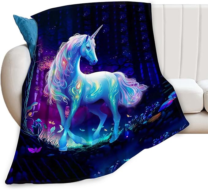 Unicorn Blanket Unicorn Throw Blanket Gifts for Girls Women Kids Adults Super Soft Cozy Plush Fluffy Fuzzy Fleece Blanket Home Decor 60''X80''