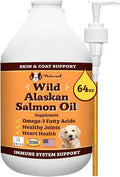 Natural Dog Company Wild Alaskan Salmon Oil Formula with Omega 3, Fish Oil for Dogs Supplement, Skin & Coat Dog Oil, Itchy Relief, Immune Support for Joints & Heart, Food Topper, 64 oz
