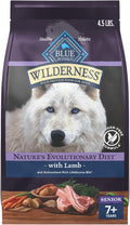 Blue Buffalo Wilderness 31 g Protein, Meat Rich Natural Dry Senior Dog Food, Lamb, Chicken-Free Formula, 4.5lb Bag