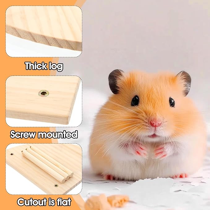 Triangle Hamster Play Wooden Platform, 7.08x7.08x4.72in Hamster Cage Platform Small Animal Wood Stand Cage Accessories for Syrian Hamsters Mice Squirrel and Other Small Pets