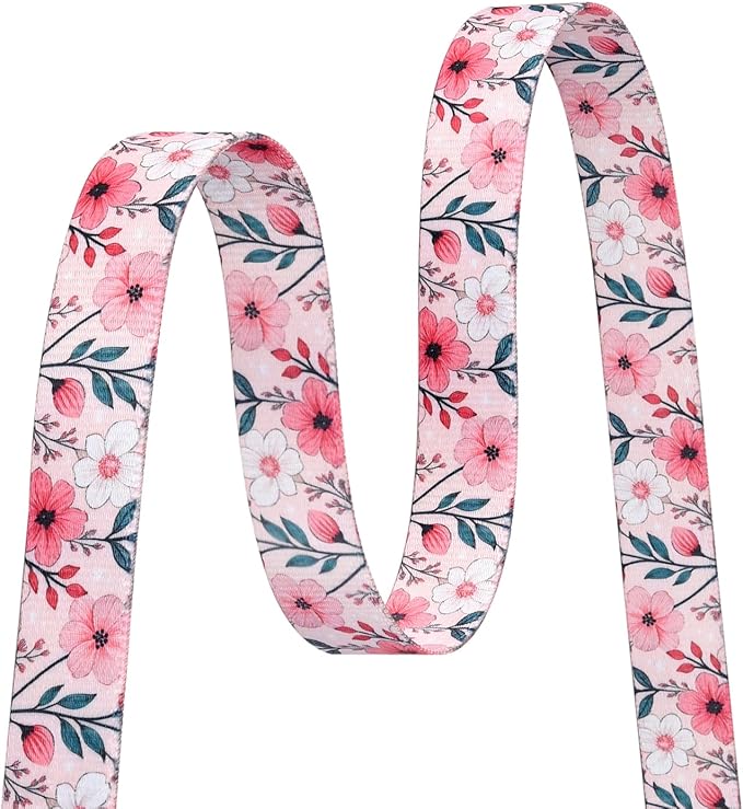 Floral Dog Collar, Adjustable Soft Nylon Pet Collar for Small Medium Large Dogs, Cute Flower Pattern Dog Collar for Girl Boy Dogs(Blush Vine,S)