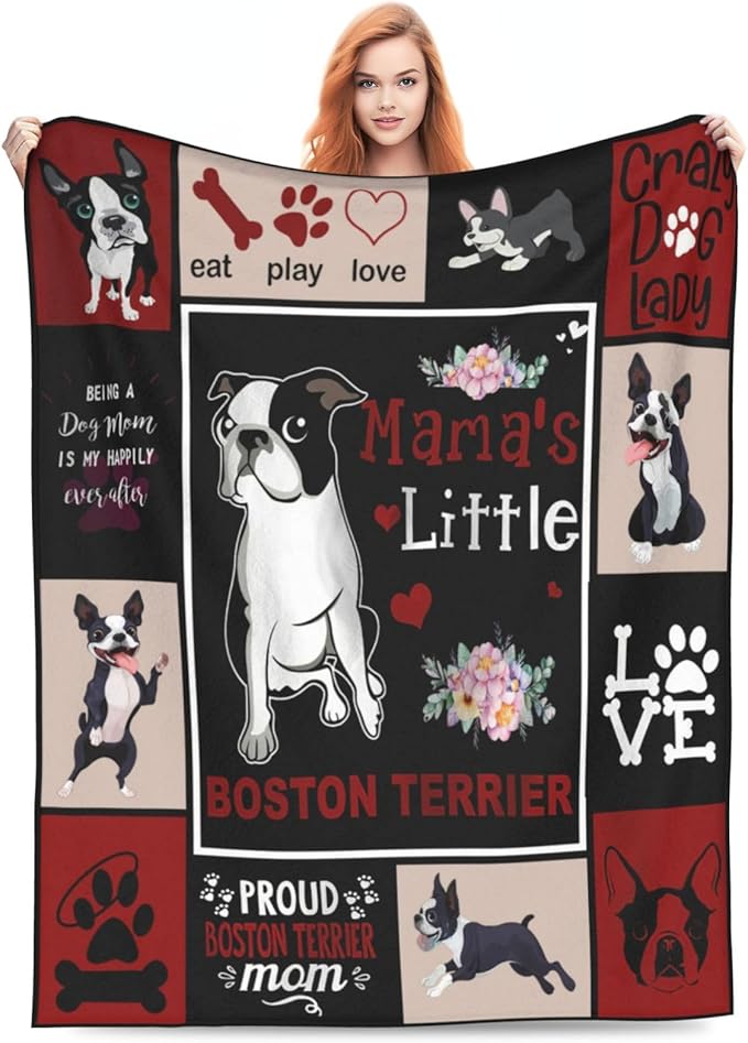 Boston Terrier Blanket Boston Terrier Gifts Throw Blankets Fleece Flannel Blanket Plush Lightweight Blanket Dog Stuff Gift for Couch Sofa Bed for Women Girls 50"X40"