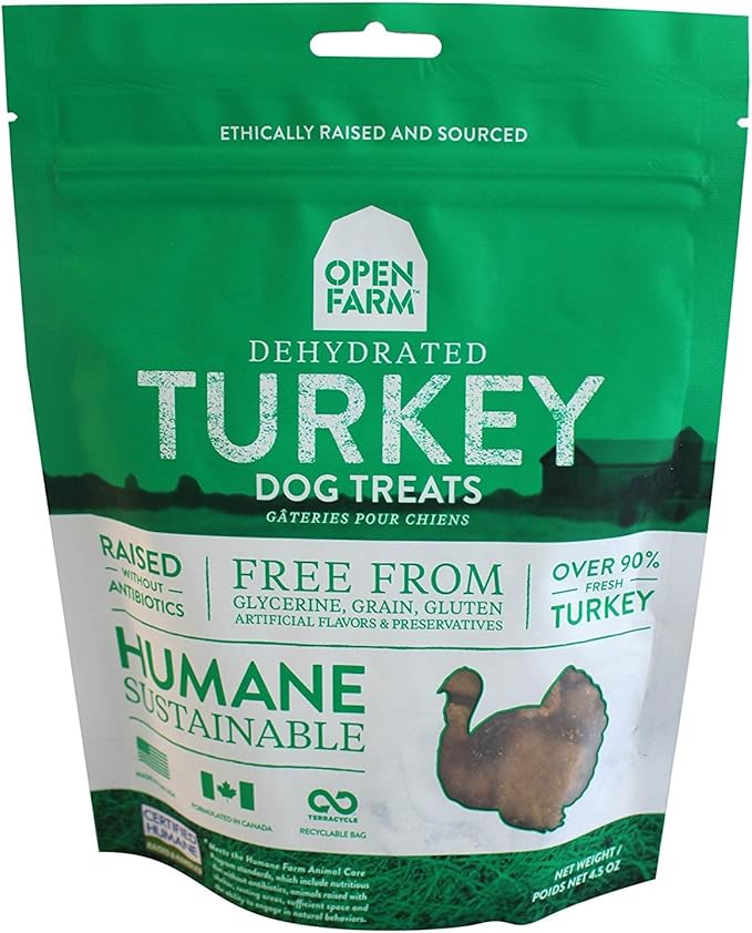 Open Farm Dehydrated Turkey Dog Treats 4.5 Ounces