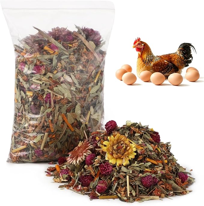 20 oz Chicken Nesting Herbs, 3 Pack Natural Dried Flower Blend for Chicken Coop Bedding, Nest Box Herbs for Egg Laying, Freshening Coop Odor, Hamster Guinea Pig Bunny