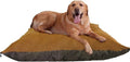 55"X47" XXXL Sudan Brown Jumbo Orthopedic Micro Cushion Memory Foam Pet Bed Pillow for XLarge Dog with 2 External Covers + Waterproof Internal Cover