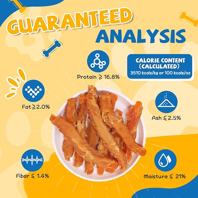 Gazeupon Dog Treats, Chicken Wrapped Sweet Potato, Healthy Training Snacks for Dogs w/Glucosamine Chondroitin, Rawhide Free