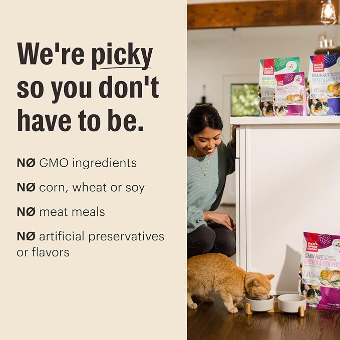 The Honest Kitchen Human Grade Whole Food Clusters Grain Free Chicken & Fish Dry Cat Food, 4 lb Bag
