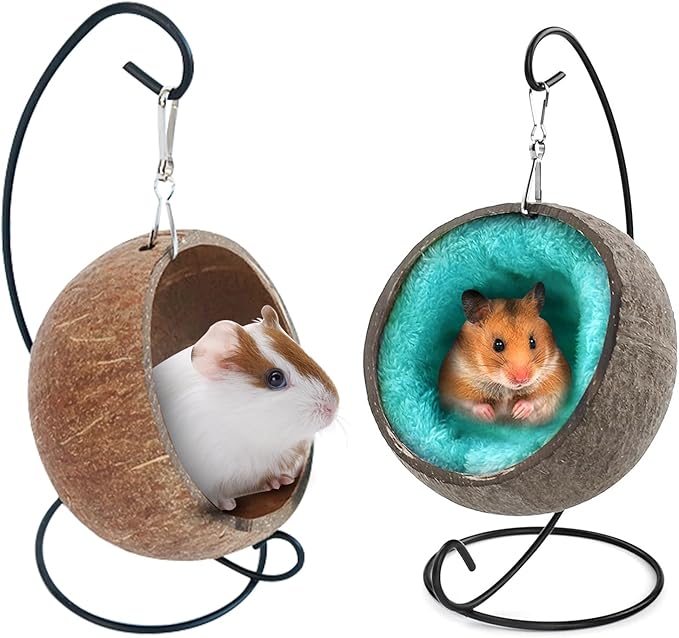 Hamster Cage Hamster Hideout Hanging Hammock Bed with Stand Cage with Mattress for Small Animals