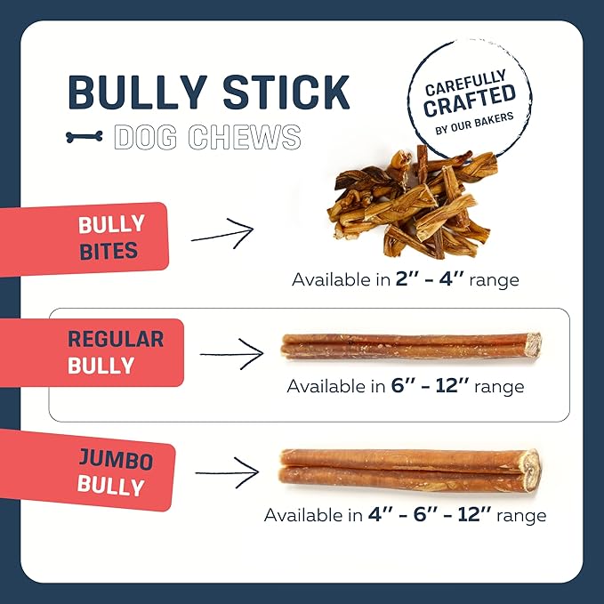 Big Lu - 12” Bully Sticks, 12 Count, Long-Lasting, 100% Grass-Fed Beef Chews for Medium and Large Dogs, Natural Single-Ingredient Fully Digestible Treats, Perfect for Aggressive Chewers