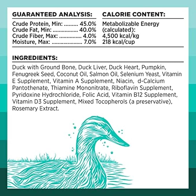 BIXBI Liberty Freeze-Dried Dog Food Topper & Treats, Duck – 95% Meat & Organs, No Refrigeration – USA Made, 4.5 oz