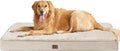 EHEYCIGA Waterproof Dog Bed Memory Foam 41x27, Orthopedic Dog Beds Mat for Extra Large Dogs with Removable Cover, Beige