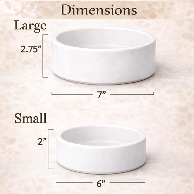 Custom Cat Bowl | Personalized Food & Water Dish with Name | Microwave & Dishwasher Safe Ceramic Pet Feeding Bowl for Kitty | Gift Idea for New Kitten Owners | White – Small