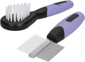AB Tools Small Animal Mini Soft Brush & Double Sided Comb Grooming Kit
