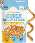 hotspot pets Curly Spring Bully Sticks for Dogs - (12 Pack) Premium All Natural Long Twisted Beef Pizzle Dog Chew Treats - Grain Free Fully Digestible Rawhide Alternative Snack - 6 Inch