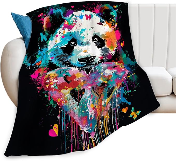 Panda Throw Blanket Panda Stuff Gifts for Kids Girls Boys Adults Women Man Soft Cozy Warm Plush Fluffy Fuzzy Fleece Blanket Decor 40''X50''