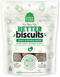 Open Farm Better Biscuits, Oven Baked Dog Treats with Probiotics, Turkey & Oatmeal Recipe, 8oz Pouch