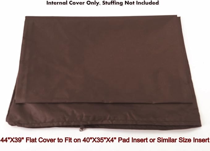 Dogbed4less 1 Pack XL Internal Duvet Water Resist Pet Dog Bed Cover for 40"x35"X4" Memory Foam Pad Bed - 44"X39" Flat