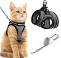 rabbitgoo Cat Harness and Leash Set for Walking Escape Proof, Adjustable Soft Kittens Vest with Reflective Strip for Cats, Comfortable Outdoor Vest, Grey, M