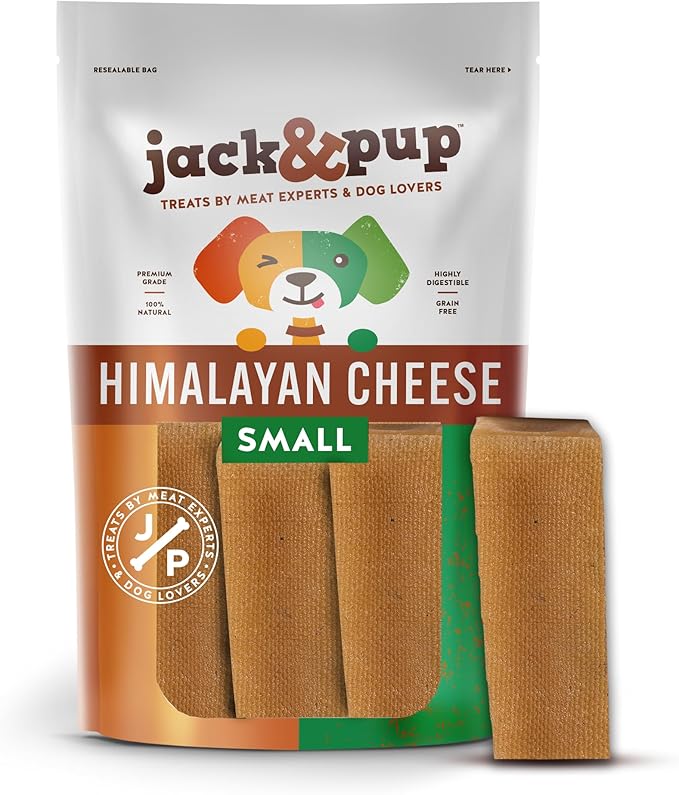 Jack&Pup Yak Cheese Himalayan Dog Chews | Dog Yak Chews for Large Dogs Aggressive Chewers | Hard Yak Cheese Stick (3oz, 3 Pack)