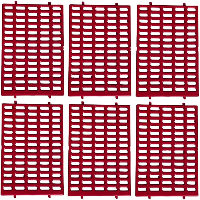 Saguaro Acres Rabbit and Small Animal Cage Resting Mat for Wire Floored Cages - Pack of 6 (Red)