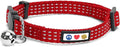 Pawtitas Reflective Red Cat Collar with Safety Buckle and Removable Bell for Kitten and Cats
