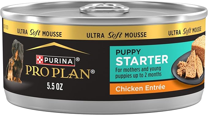 Purina Pro Plan Puppy Food Starter Mousse Chicken Entree Wet Dog Food - 5.5 Ounce (Pack of 24)